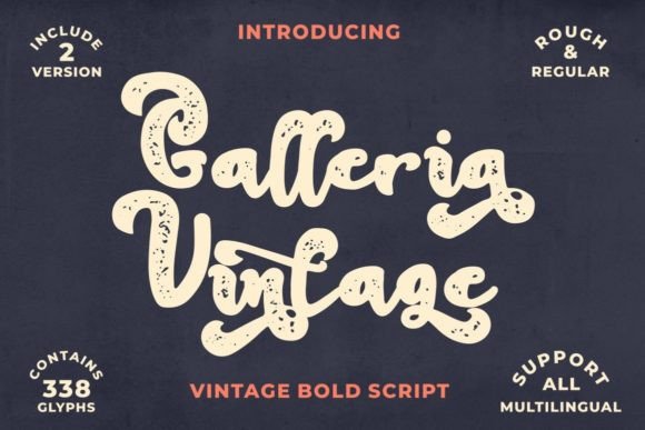 Galleria Vintage: A Bold Vintage Script Font for Elegant Editorial Design