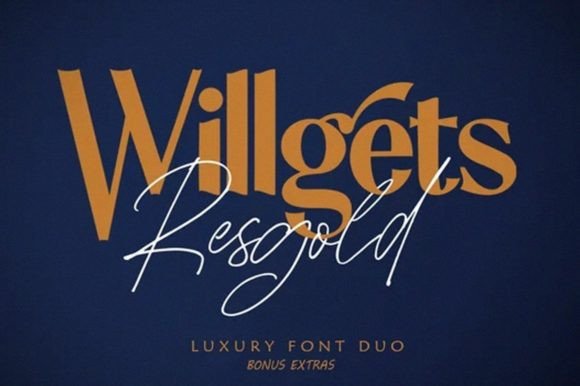 Resgold Willgets: A Luxury Script & Serif Font Duo for Digital Design